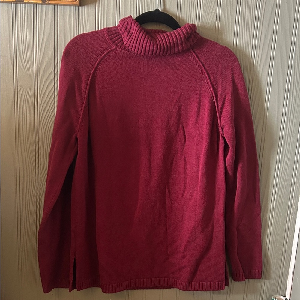 JEANNE PIERRE Rich Red Turtleneck Sweater